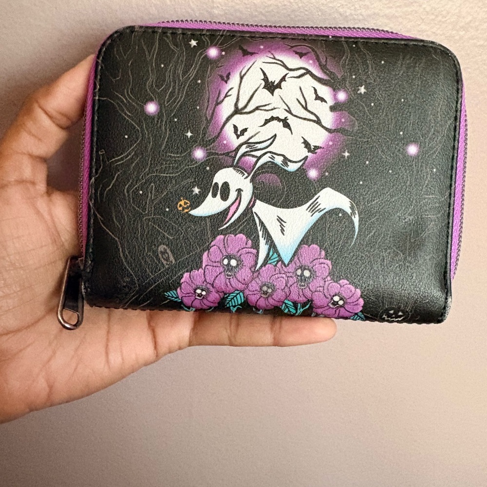 Nightmare-before Christmas zero loungefly soft tag Wallet with Purple Accents